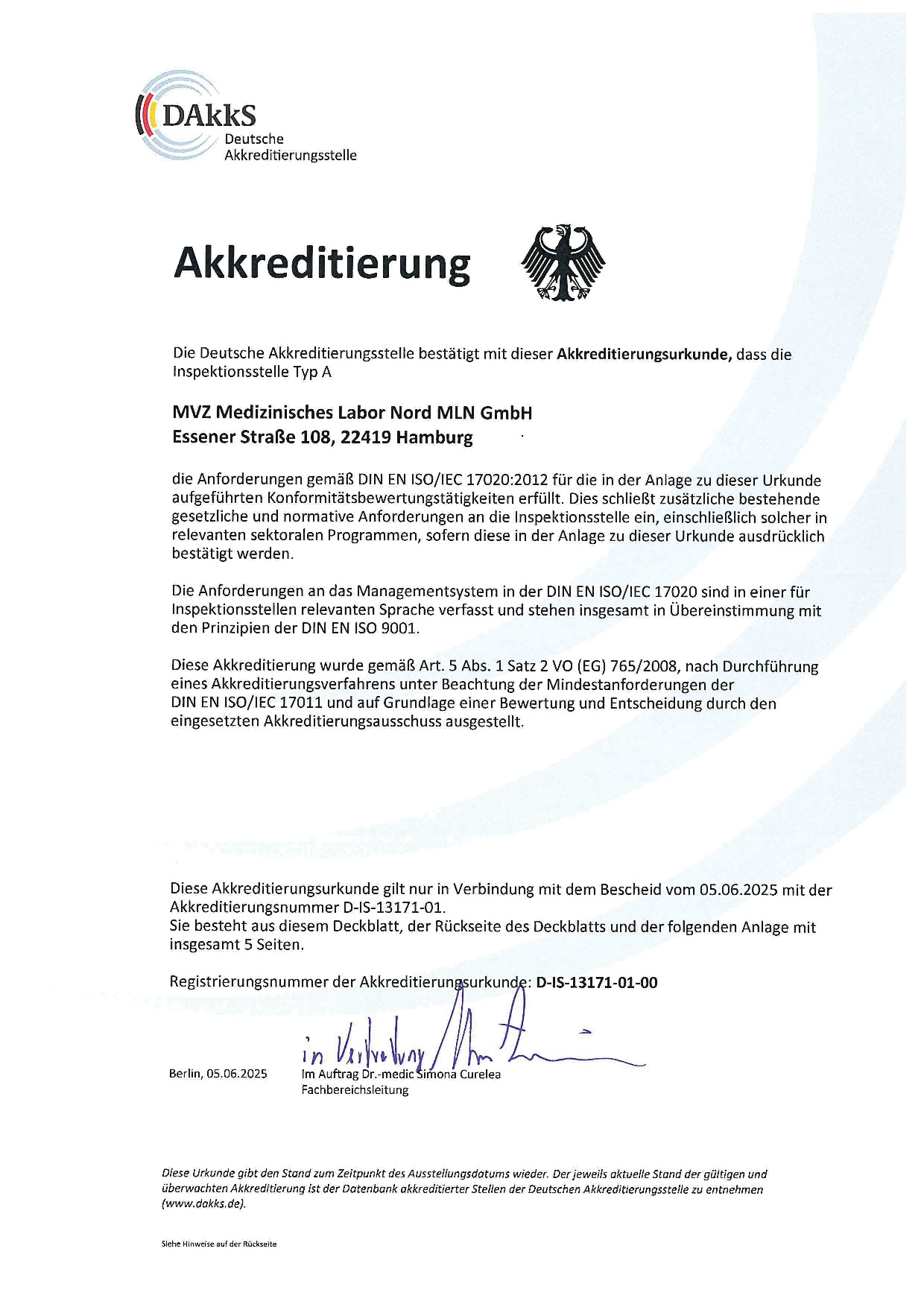 Akkreditierungsurkunde DAkkS